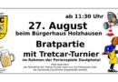 Einladung zur Bratpartie mit Tretcar-Turnier am 27.08.2022