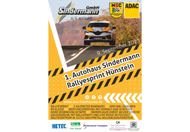 Nennung ab sofort möglich – 1. Autohaus Sindermann Rallyesprint Hünstein